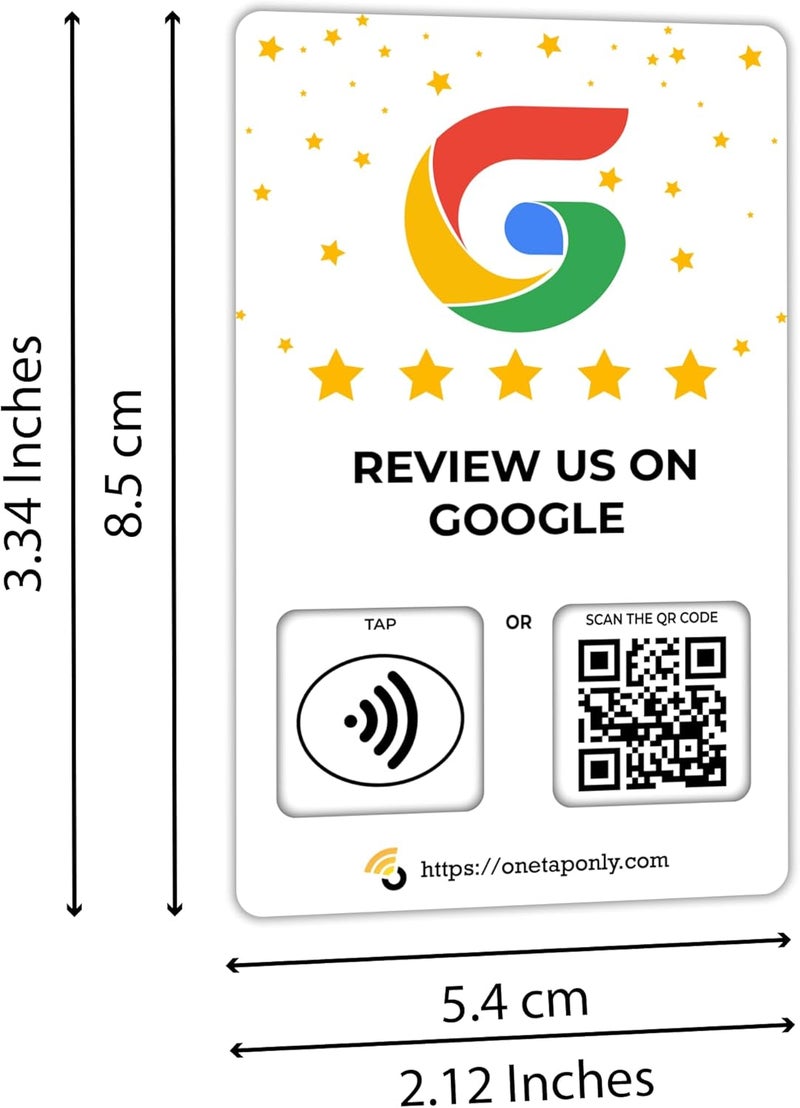 One Tap Only Social Review Tap Card | Review QR Code | Contactless review card | NFC Tap Card | Unlimited Use nfc Cards… (3-Pack Social Cards) - Image 3